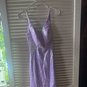 Purple Sequin Prom Dress